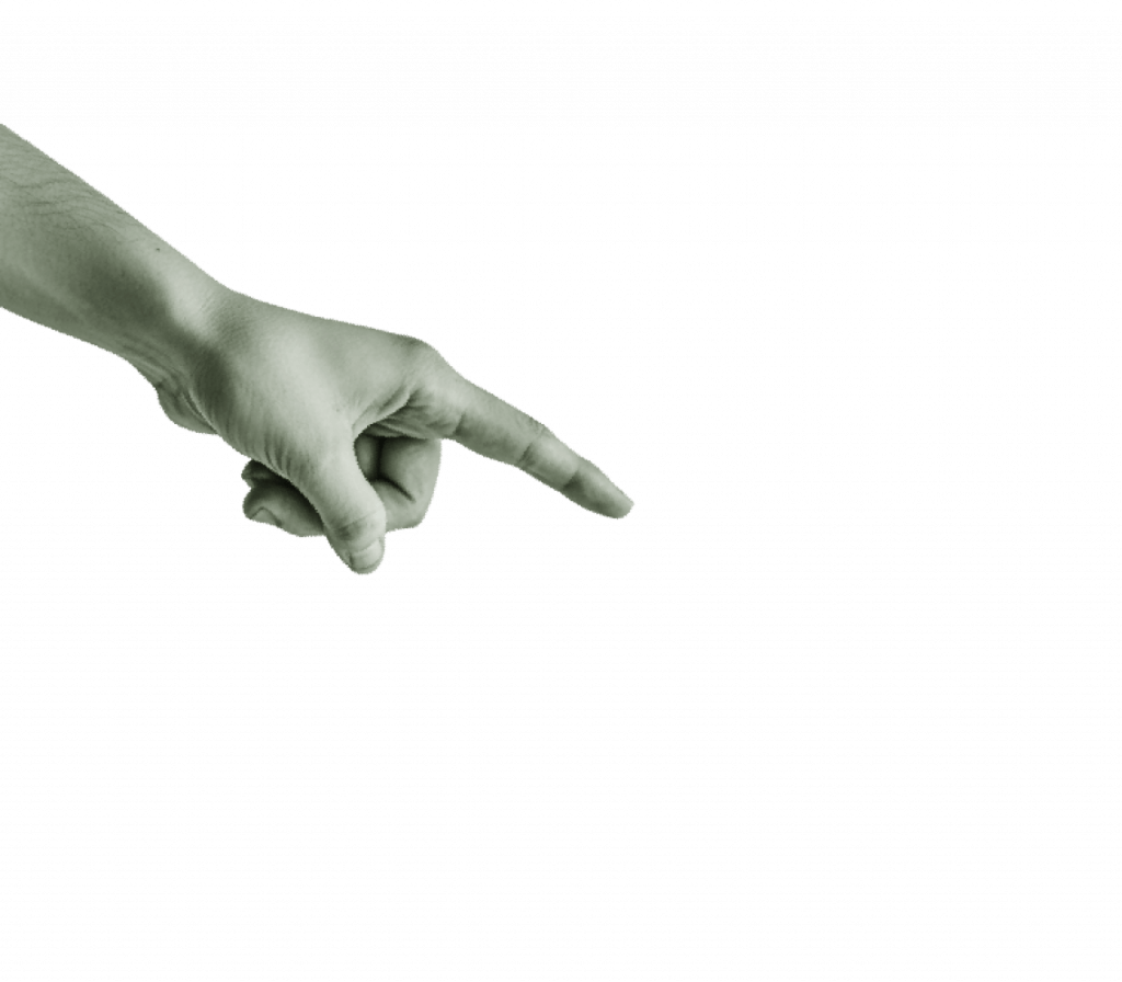 Hand zeigt auf Schnittpunkt &uuml;berlappender Kreise &ndash; Symbol f&uuml;r Struktur und visuelle Zusammenh&auml;nge.